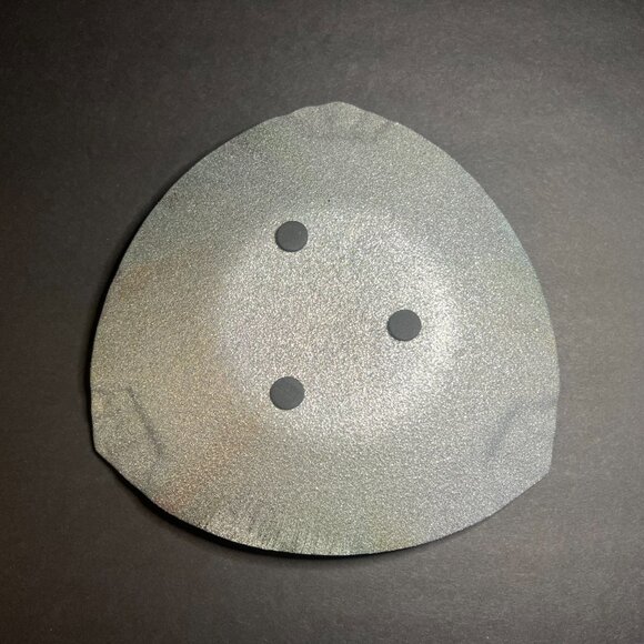 Metallic Quadrifoglio Abstract Art Glass Triangular Trinket Candy Dish Bowl 7.5" - Picture 6 of 6